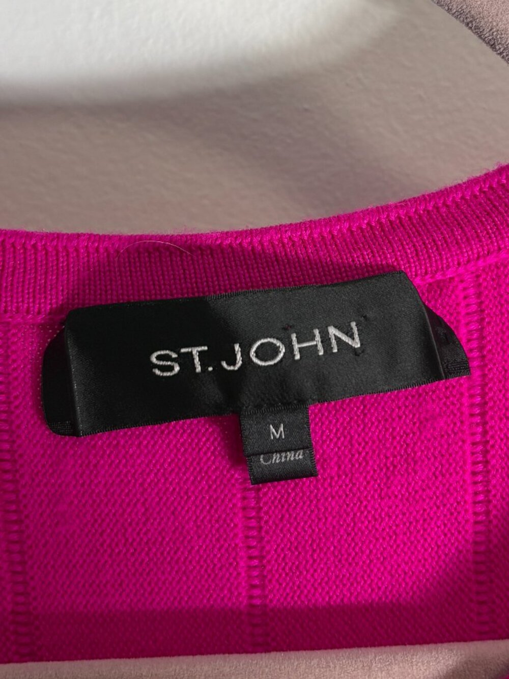 St. John Magenta Wool Knit Cardigan & Tank Set - Picture 6 of 7